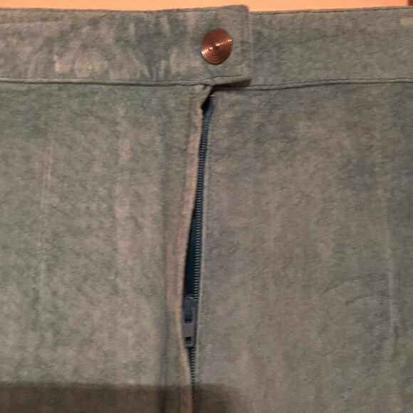 Vintage Global Identity G-III Teal Leather Skirt - Picture 5 of 8